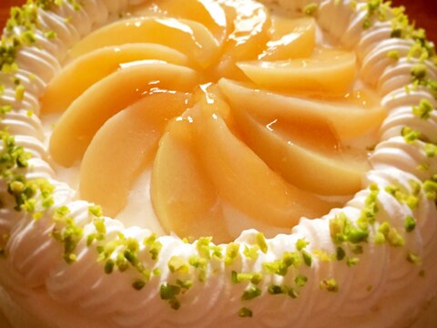 白桃を使ったデコレーションケーキ レシピ 作り方 By ふじ子 楽天レシピ